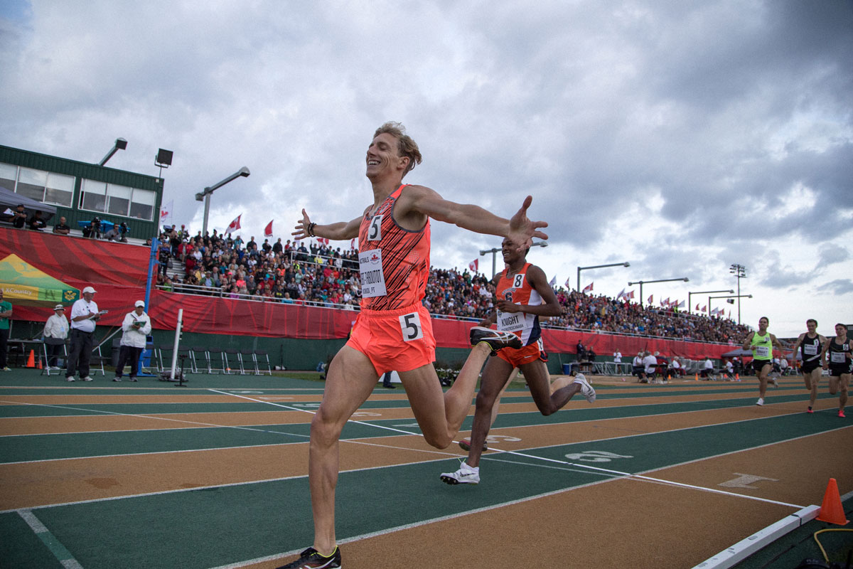 Charles Philibert-Thiboutot secures his spot on the Canadian Olympic team in the mens 1500m. 