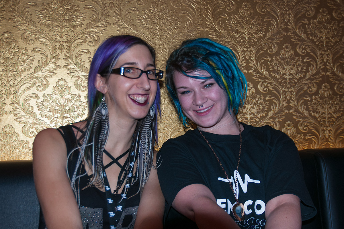 “I think it's amazing that everybody can come together under one roof and have so many diverse minds contributing to such a wonderful experience and scene.” – Aurora Moon (Electronic music enthusiast and producer) [right]