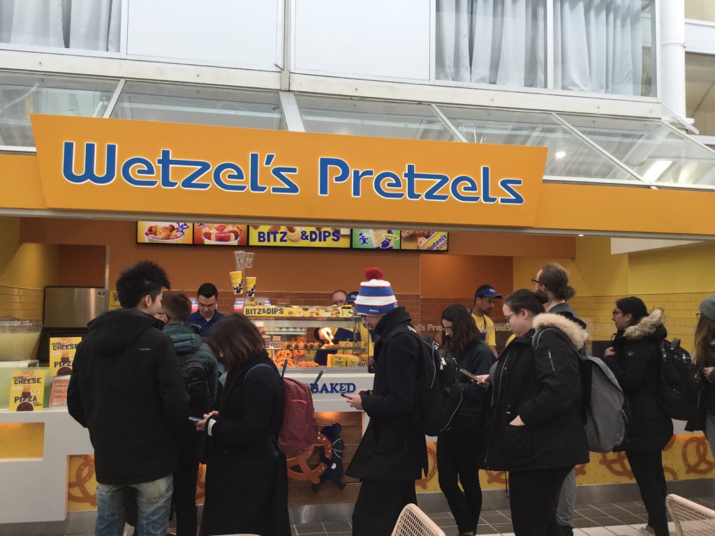 Wetzel's Pretzels opens in HUB Mall The Gateway