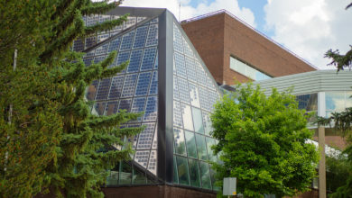 A photo of the ALES Building in summer