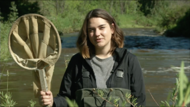Cayley Lawrence, program participant, in the field.