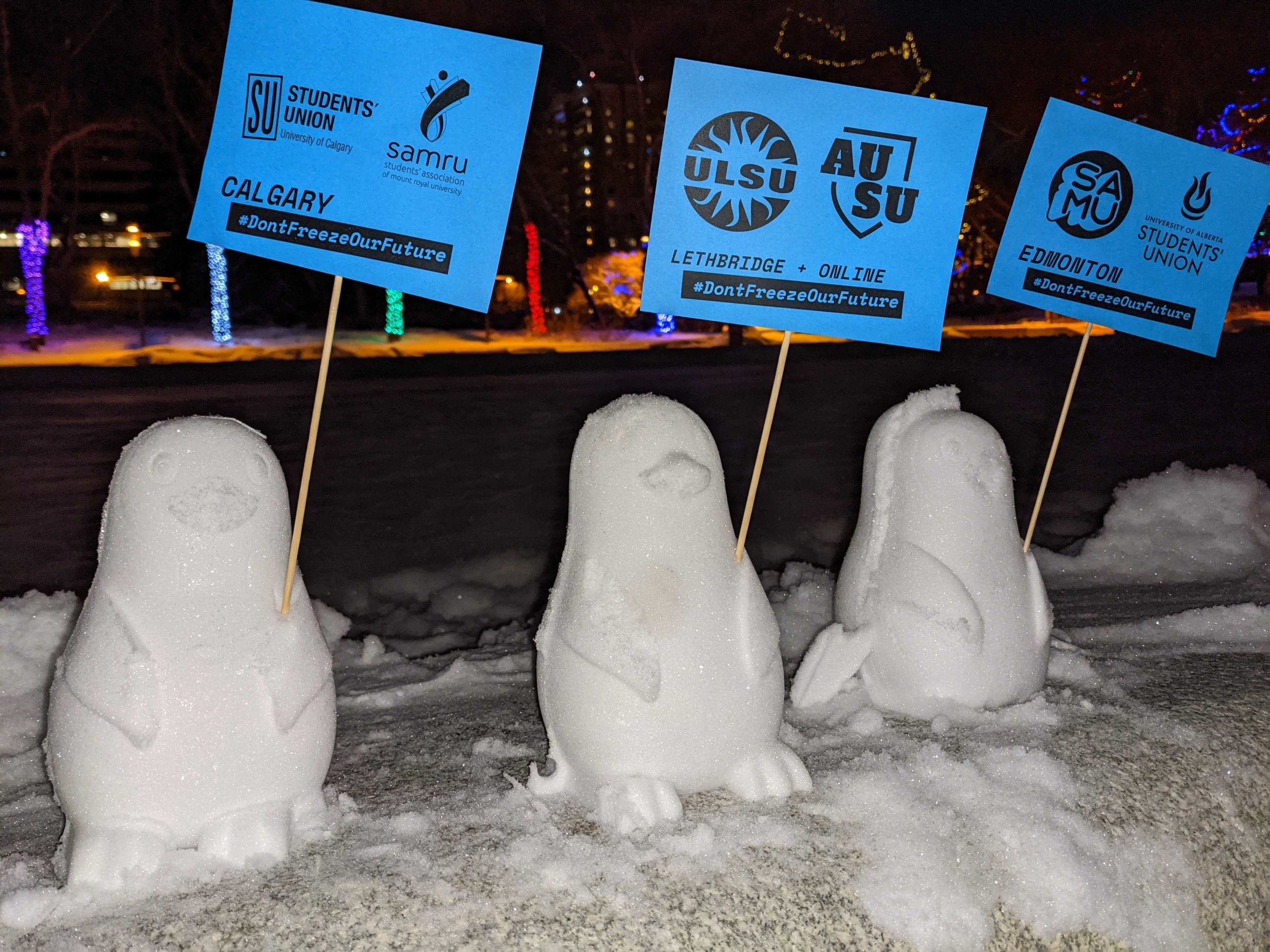 Alberta Legislature demolishes snow penguin "army" The Gateway
