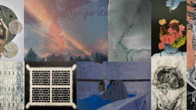 A collage of the different prints in the UNREALITY NOW exhibit.