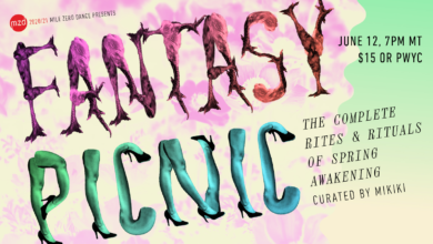 A promotional poster for Mile Zero Dance's Fantasy Picnic.