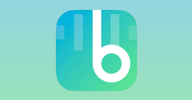 A photo of Bopdrop's app on a gradient background.