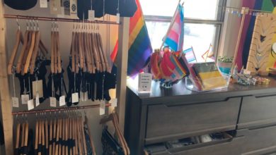 Store display of Pride materials
