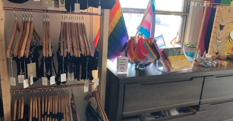 Store display of Pride materials