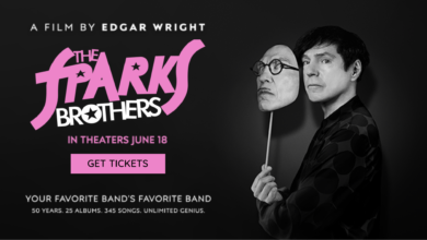 A promotional poster for "The Sparks Brothers" film.