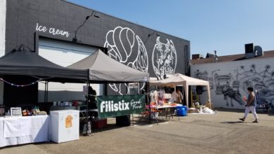 A photo of the wide view of the Sari Sari Market, with a few vendors' booths in view.