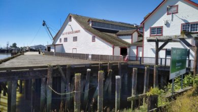 A photo of the outside of the Gulf of Georgia Cannery museum.