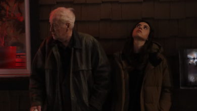 A scene from Best Sellers showing Harris and Lucy.