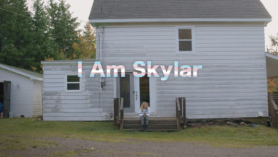 The opening scene for I Am Skylar where Skylar sits in front of her home