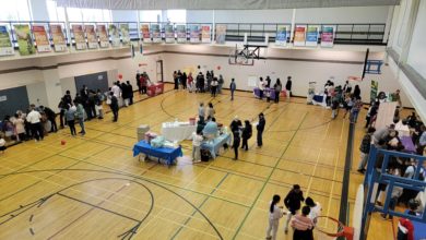 Overhead shot of the BMSA health fair