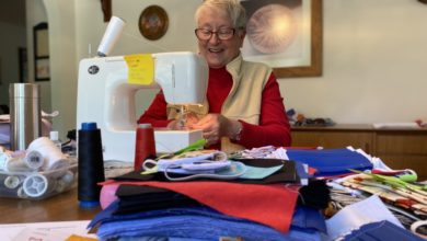 Sandy Moser sewing masks