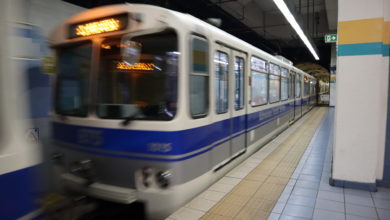 A photo of a blurry LRT train heading to the platform