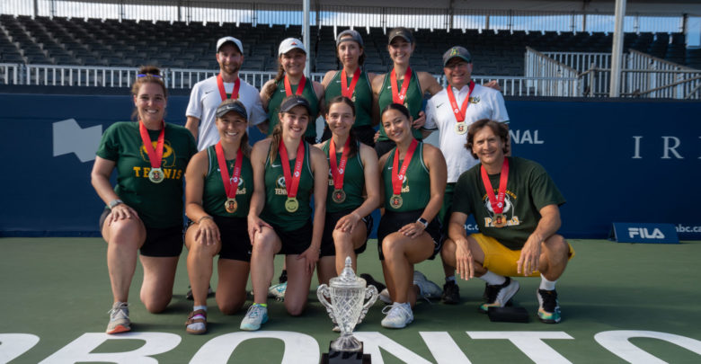 Pandas tennis team pose together with national championship gold medals and trophy, Photo by: Gyles Dias