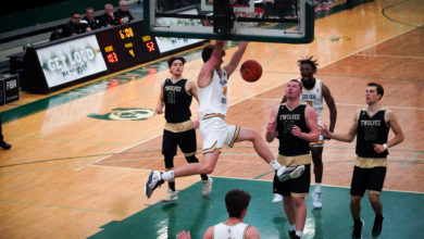 Bears basketball dunk vs UNBC, by Martin Bendico on Oct 14