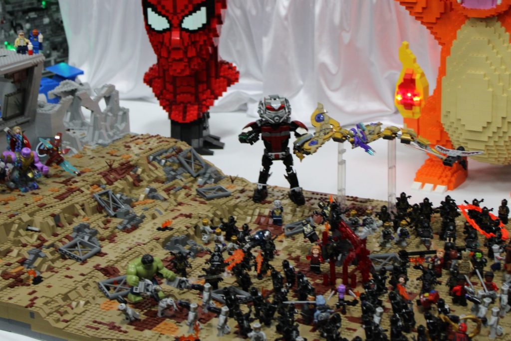 A LEGO build of the iconic Avengers Endgame final battle sequence