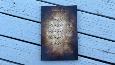 Banoo Zan's Letters to My Father book cover, placed on top of a wooden deck