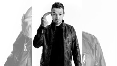 Jon Gagnon holding a banana to his head