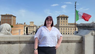 Supplied: Sam Papuha working in Rome with the UAlberta School in Cortona
