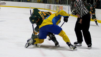 Bears hockey vs. Ukrainian National team, photo by Amanda Sparks