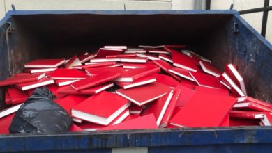 thrown out dissertations in dumpster