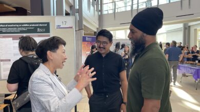 Jagmeet Singh, Dr. Verna Yiu, Blake Desjarlais at WISEST