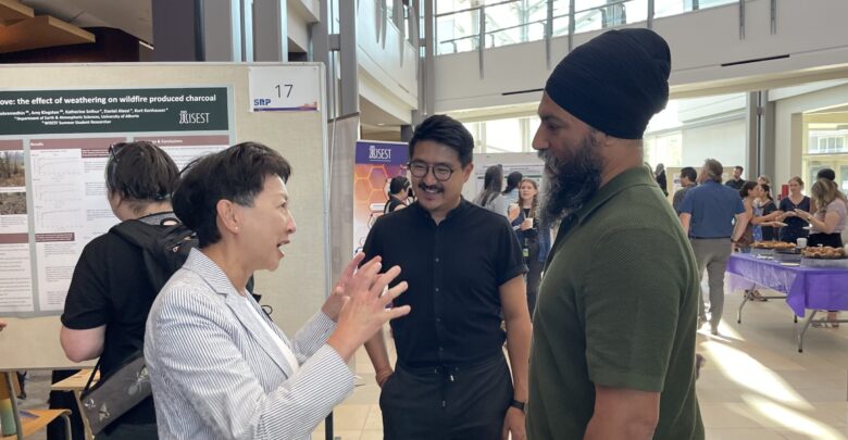 Jagmeet Singh, Dr. Verna Yiu, Blake Desjarlais at WISEST