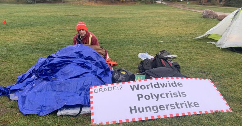 Mark McCormack conducting his September Hunger Strike